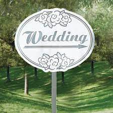 Cardboard Wedding Yard Sign Outdoor Wedding Decorations Wedding Signs Rustic Wedding Signs
