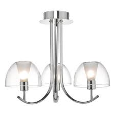 The glass causes a nice lighting effect on the ceiling or wall. Duana 3 Polished Chrome Semi Flush Ceiling Light Dua5350 The Lighting Superstore
