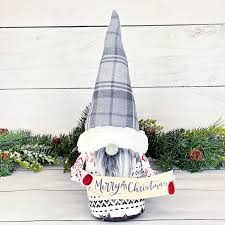 Check spelling or type a new query. Merry Christmas Gnome Gray Plaid Hat Red Mittens Rw Inspired