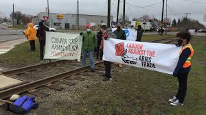 Witnesses told the global news network they saw the vehicle come over the median strip and added it looked like it had come from the other side of the road. Activists Block Rail Line Near General Dynamics Over Arms Sales Ctv News