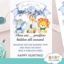 Blue safari baby shower ideas. Blue Safari Baby Shower Games D130 Baby Printables