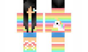 Rainbow Girl W Unicorn Minecraft Skins Rainbow Minecraft Girl Skins Minecraft Skin