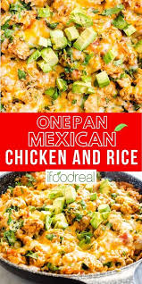One Pan Mexican Chicken And Rice Mexican Chicken And Rice Mexican Chicken Chicken Skillet Recipes