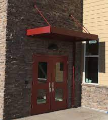Masa Extrudeck Red Canopy With Downspout At American Academy In Parker Co Architecture Design Metal Manufacturing Ame Custom Canopy Awning Canopy Canopy