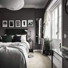 When choosing your paint color. Small Dark Bedroom Photo By Kronfoto Styling By Isafri For Skandiamaklarna Kungsholmen Small Master Bedroom Bedroom Photos Masculine Interior Design