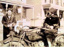 Grandma Posing On The Indian With Great Grandma Looking On Bronx Ny 1920 S Motorcycle Shop Indian Motorcycle Vintage Bikes