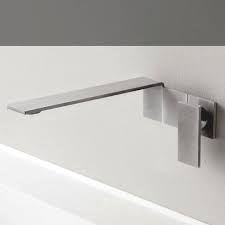 Einhebelmischer Unterputz 5mm Edelstahl Geburstet Rechteckige Griffplatte Armaturen Bad Bad Design Badezimmerarmatur