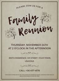 The templates of family reunion flyer are build in such scenario way that they come in with sets of word which fits perfectly in a sentence to make your reunion a successful one. Family Reunion Invitation Design Template In Word Psd Publisher