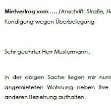 Jeder vermieter (auch bei mehreren personen) oder ein bevollmächtigter vertreter muss unterzeichnen. Ordentliche Kundigung Mietvertrag Uberbelegung