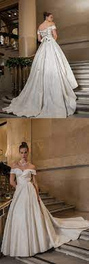 Our Romantic Cleopatra Brocade Wedding Dress With Off Shoulder Cap Sleeves And A Thick Corset Wedding Gowns With Sleeves Dresses Wedding Dresses