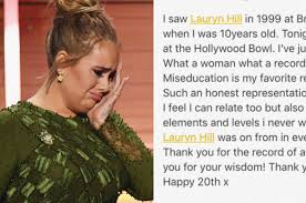 Adele Wrote Lauryn Hill A Thank You Letter For Creating The Miseducation Of Lauryn Hill adele wrote lauryn hill a thank you