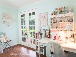 Attach the fabric to the top of the shelf, and then make two holes in the. My New Crafting Room Shabby Art Boutique