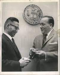 general park chung hee mayor richard j daleydaley presented the korean with a bronze medallion making him an honorary historical images photo printing photo