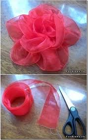 Organza Flower By Fashiony Ru Fabric Bows And More Fabricbowtutorial Organza Flower By Fashiony Ru Fabric Bows And More Blumen Nahen Blumen Basteln Und Stoffblumen