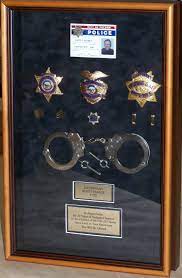 Pin By Fastframe Sacramento On Custom Shadow Box Framing Fastframe Of Sacramento Police Gifts Police Retirement Gifts Shadow Box