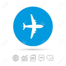Airplane Sign Plane Symbol Travel Icon Flight Flat Label