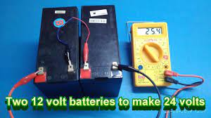 How to hook up two 12 volt batteries in series to produce 24 volts. How To Connect Two 12v Batteries To Make 24v Two 12 Volt Batteries To Make 24 Volts Youtube