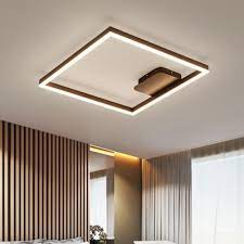 Minimalist caps and a canopy in classic finish options make it easy to choose the perfect finish for your space, such as a living room, dining room, or bedroom. Single Square Frame Led Ceiling Light With Acrylic Shade Minimalist Flush Mount In Brown Beautifulhalo Com
