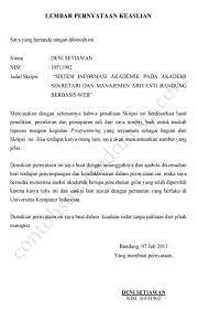 Contoh surat pernyataan membuat sendiri tugas akhir have an image from the other.contoh surat pernyataan membuat sendiri tugas akhir in addition, it will include a picture of a sort that could be observed in the gallery of contoh surat pernyataan membuat sendiri tugas akhir. Contoh Surat Pernyataan Membuat Sendiri Tugas Akhir Contoh Surat