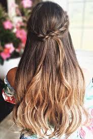 Leave the lower hair part flowing at your back. 37 Half Up Half Down Prom Hairstyles You Ll Fall In Love With Down Hairstyles Long Hair Styles Hairdo For Long Hair