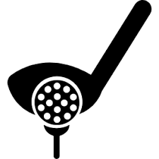 Golf ball on a tee, simple golf background. Golf Putter Ball And Tee Free Sports Icons