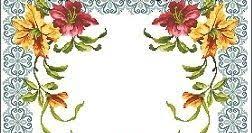 Antique Needlework Modellerinden Lilyum Deseninin Semasinin Yenilenmesi Ve Seccade Yada Runner Olarak Islenmeye Ve Kullanima Uygu Kanavice Seccade Kanaviceler