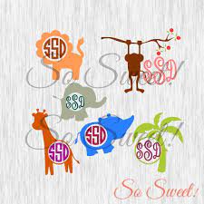 Download Safari Animals Monogram Frames Svg Dxf This Is A Digital File That Can Be Used With Any Software That Recognizes Dxf An Monogram Frame Monogram Kids Monogram