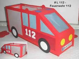 Laterne Feuerwehr 112 Feuerwehrauto Basteln Kinder Feuerwehr Laternen Basteln