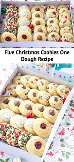Five Christmas Cookies One Dough Recipe Cookies Recipes Christmas Christmas Food Christmas Cooking