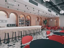 Peach Cafe Bar On Behance In 2020 Cafe Bar Cafe Interior Design Cafe