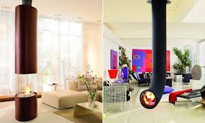 Suspended fireplaces hang from the ceiling or wall, maximising on space and possessing a unique sculptural quality. Hanging Fireplaces Beautiful And Versatile With A Touch Of Grandeur