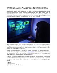 Certified hackers are given free rein when it comes to identifying and getting rid of security threats. What Is Hacking According To Hackerslist Co By Hackerslist Co Issuu