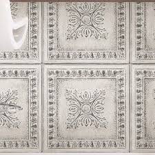 Avignon 10 X 10 Vinyl Peel Stick Mosaic Tile In 2020 Metal Wall Panel Tin Ceiling Wallpaper Roll