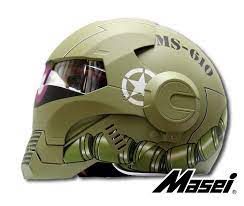 Masei Green Zaku Us Army Stormtrooper 610 Motorcycle Harley Chopper Dot Helmet Custom Helmets Helmet Motorcycle Helmets
