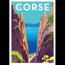Corse Calanque Par Monsieur Z Vintage Travel Posters Retro Travel Poster Travel Posters