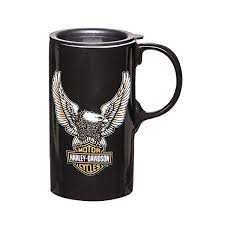 Harley Davidson Travel Latte Mug Bar Shield Eagle Tall Boy 21 Oz 3tbt4907 Harley Davidson Latte Mugs Tall Boys