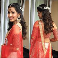 Let Your Hair Down In Cute Soft Curls And Floral Crown 3 Indian Bridal Hairstyles Bridal H Indian Bridal Hairstyles Bride Hairstyles Wedding Hairstyles Bride