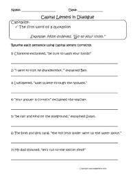 3 Worksheet Free Grammar Worksheets Third Grade 3 Capitalization Capitalization Dialogue Wo Capitalization Worksheets Grammar Worksheets Free Grammar Worksheet