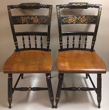 Vintage Pair Hitchcock Chair Co Black Harvest Inn Side Chairs Chair Side Chairs Cool Chairs