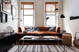 Masculine Contemporary Design Aesthetic Nyc Home Tour Minimalist Living Room Family Room Design Contemporary Home Decor