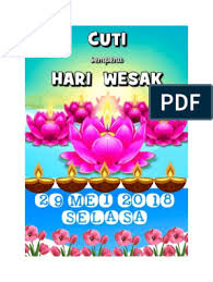 Friday, november 22, 2019 cuti sekolah 2020, cuti umum tahun 2020, info, kalendar 2020. Cuti Hari Wesak 2019 Malaybubu