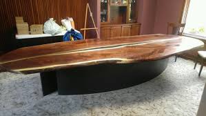 Custom Made Reverse Book Matched Walnut Dining Table Walnut Dining Table Live Edge Wood Table Table