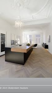 Cuisine Noir Blanc Bois Parquet Cuisine Design Moderne Cuisine Moderne Cuisine Contemporaine