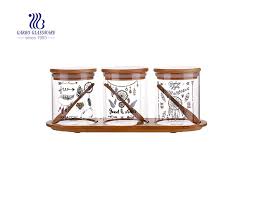 مجموعات علب مع ختم سيليكون الجرار الزجاج البورسليكات ختم فراغ لعلبة الشاي القهوة السكر طحين البوب