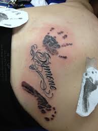 Cute baby footprint tattoo with handprints. Baby Hand And Footprint Tattoo Ideas