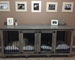 Double Doggie Den Dog Crate Table Diy Dog Crate Wooden Dog Kennels