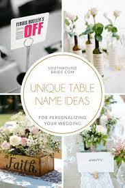 The unique table names are available in many different styles to suit every taste. Unique Creative Wedding Table Name Ideas Wedding Table Names Table Names Wedding Table