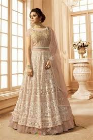 Drasti Dhami Fashionable Peach Net Bollywood Style Designer Gown Party Wear Long Gowns Party Wear Dresses Off White Designer