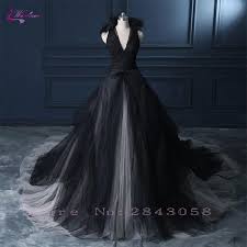 Black And White Ball Gown Wedding Dresses Black Halter Ball Gown Wedding Dress Vintage Gothic Wedding Gowns Black Wedding Dresses Halloween Wedding Dresses Black Wedding Gowns