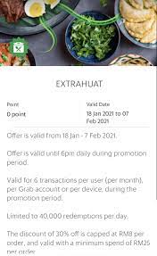 You can 'grab' all kinds of food when you order using grabfood promo codes singapore. Grabfood Promo Code Extrahuat Mypromo My